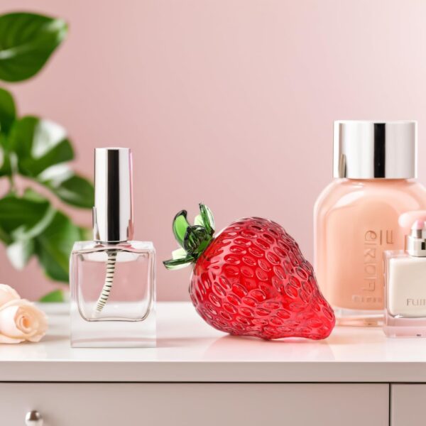 Blown Glass Strawberry Ornament, Handmade Fruit Decoration, Clear Crystal Collectible Art Figurines, Strawberry Paperweigh Artificial Fruit Decorations for Home Office Bedroom and Kitchen - Image 5