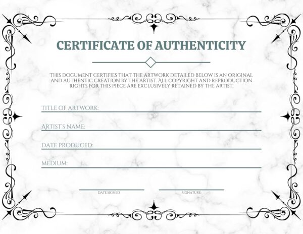Certificate of Authenticity, 8.5 x 11 Inch Premium Certificate with Luxury Navy Presentation Folder, Perfect for Valuations, Gifts, Collectibles and Artwork - Image 5