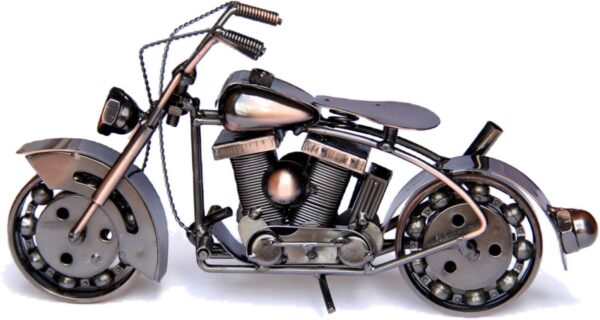 Trebisky Collectible Diecast Motorcycle Figurine Scrap Metal Art Vintage Office Home Decor Vehicles Sculpture Desk Bookshelf Birthday for Men Dad Son Him (Copper Softail)