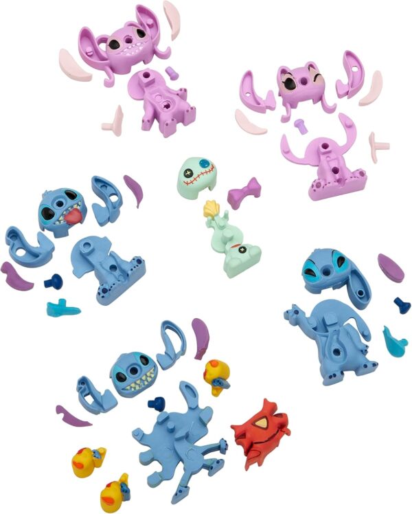 Stitch Surprise 6 Pack Mini Figure Erasers - Get 6 Real, Flexible Erasers to Assemble, Use and Collect, Great for Back to School, Blind Bag Inspired Kids Toy - Image 5