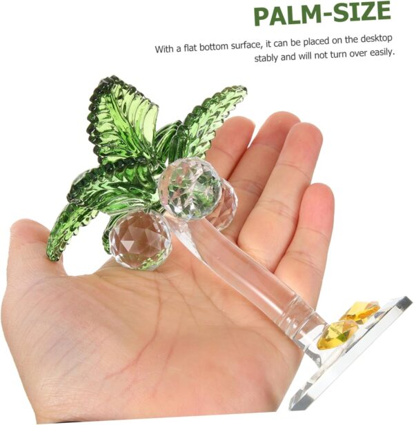 Crystal Coconuts Tree Ornament Delicate Crystal Decor for Home Office or Event Elegant Artificial Coconuts Tree Figurine Unique Collectible Artwork for Tropical Theme Decor - Image 5