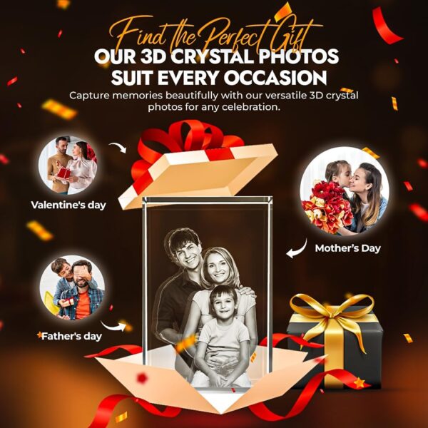 Personalized Pet Photo | 3D Engraved Crystal Keepsake | Gift/Decor | Collectible | Souvenir | Customized | 3D Crystal Photo Gift | Personalized |3D Photo Engraved Crystal | Home Decor (Small Heart) - Image 2