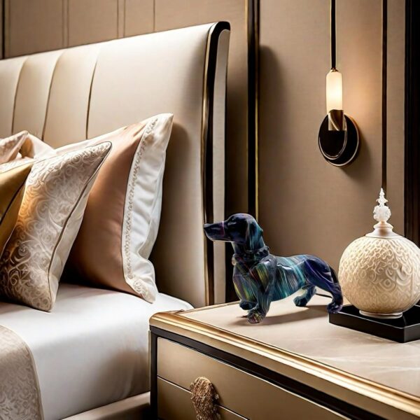 Art Dachshund Dog Statue Figurine Sculpture Resin Collectible Gifts for Dachshund Dog Lover Office Home Decor Desk Accessories Decoration Garden Figurines Outdoor Decor Colorful (Color A) - Image 4
