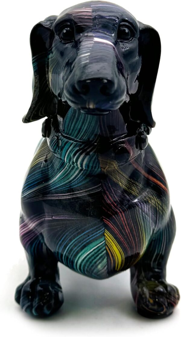 Art Dachshund Dog Statue Figurine Sculpture Resin Collectible Gifts for Dachshund Dog Lover Office Home Decor Desk Accessories Decoration Garden Figurines Outdoor Decor Colorful (Color A) - Image 9