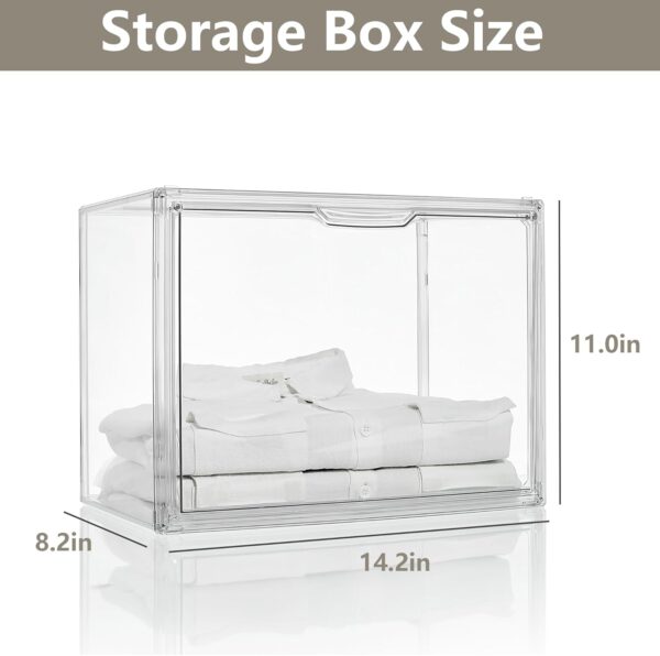 Purse Organizer for Closet,9 Pack Clear Acrylic Display Case for Handbag Organizer, Purse Storage Box with Magnetic Door, Plastic Storage Bins for Book, Collectibles, Cosmetic - Image 2