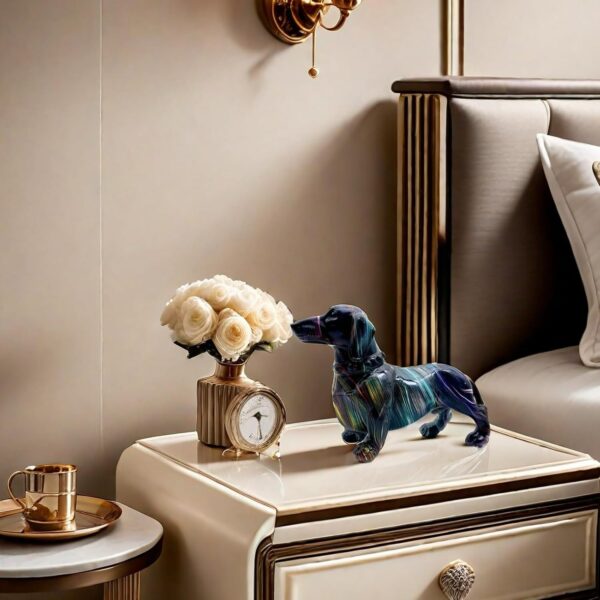 Art Dachshund Dog Statue Figurine Sculpture Resin Collectible Gifts for Dachshund Dog Lover Office Home Decor Desk Accessories Decoration Garden Figurines Outdoor Decor Colorful (Color A) - Image 7