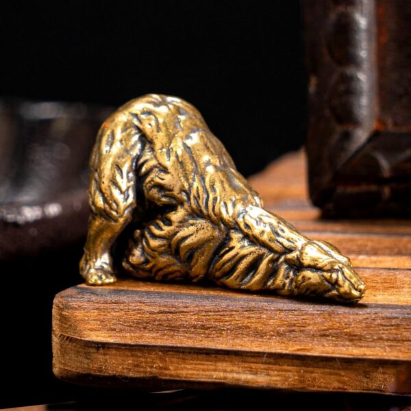 CHOVY 1PC Lazy Lying Polar Bear Solid Brass Figurine - Vintage Home Decor, Unique Desk Accent, Perfect Collectible Art Piece for Scene Decoration and Gift - Image 3