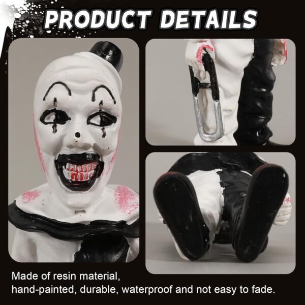 Art The Clown Figure, Terrifier Action Figures, Killer Clown Sculpture Horror Movie Decor, Terrifier Merch, Halloween Decoration for Indoor Outdoor Home Garden Office - Image 5