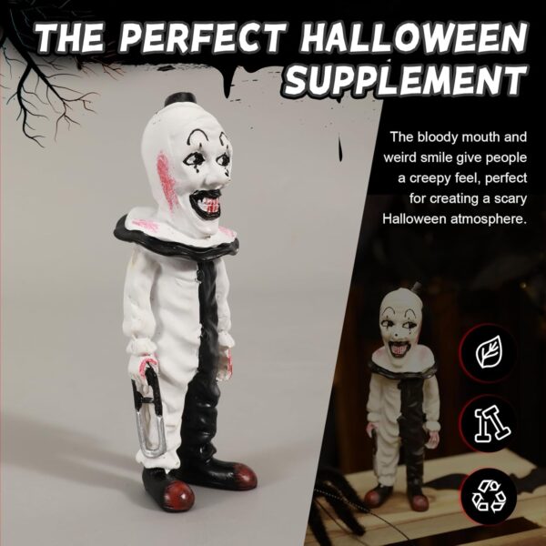 Art The Clown Figure, Terrifier Action Figures, Killer Clown Sculpture Horror Movie Decor, Terrifier Merch, Halloween Decoration for Indoor Outdoor Home Garden Office - Image 4