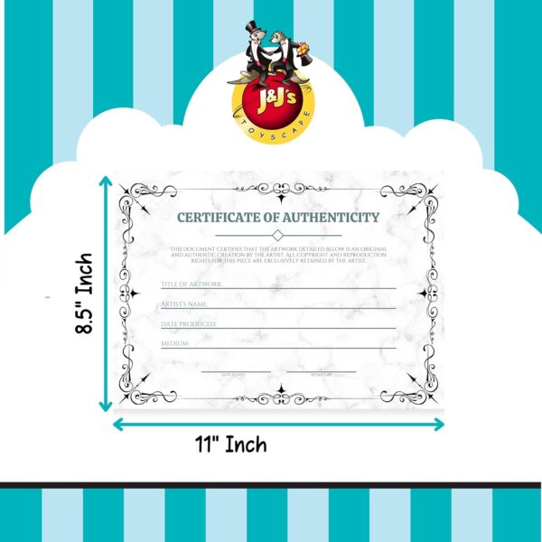 Certificate of Authenticity, 8.5 x 11 Inch Premium Certificate with Luxury Navy Presentation Folder, Perfect for Valuations, Gifts, Collectibles and Artwork - Image 4
