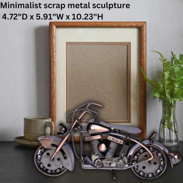 Trebisky Collectible Diecast Motorcycle Figurine Scrap Metal Art Vintage Office Home Decor Vehicles Sculpture Desk Bookshelf Birthday for Men Dad Son Him (Copper Softail) - Image 5