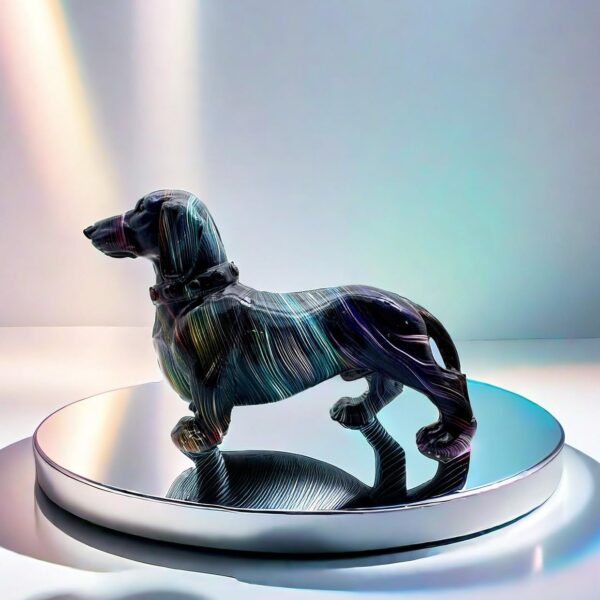 Art Dachshund Dog Statue Figurine Sculpture Resin Collectible Gifts for Dachshund Dog Lover Office Home Decor Desk Accessories Decoration Garden Figurines Outdoor Decor Colorful (Color A)