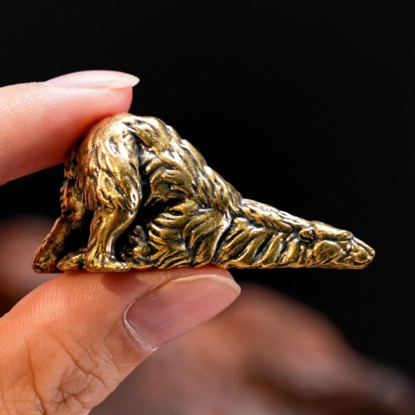 CHOVY 1PC Lazy Lying Polar Bear Solid Brass Figurine - Vintage Home Decor, Unique Desk Accent, Perfect Collectible Art Piece for Scene Decoration and Gift - Image 5