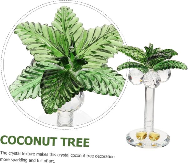 Crystal Coconuts Tree Ornament Delicate Crystal Decor for Home Office or Event Elegant Artificial Coconuts Tree Figurine Unique Collectible Artwork for Tropical Theme Decor - Image 3