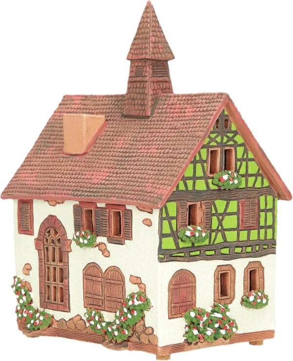 Ceramic Art Tealight Candle Holder Room Decoration Handcrafted Collectible Miniature Light House Albert Schweitzer House in Kaysersberg, Alsace, France B288AR - Image 8