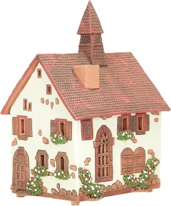 Ceramic Art Tealight Candle Holder Room Decoration Handcrafted Collectible Miniature Light House Albert Schweitzer House in Kaysersberg, Alsace, France B288AR - Image 7
