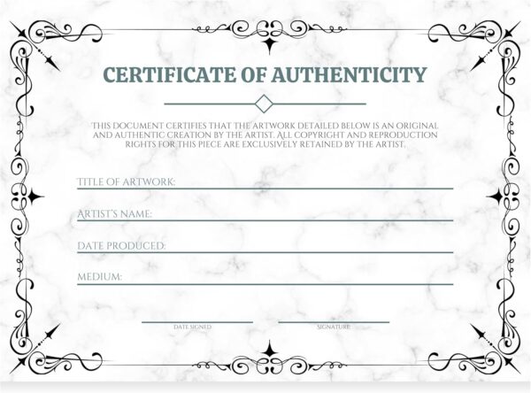 Certificate of Authenticity, 8.5 x 11 Inch Premium Certificate with Luxury Navy Presentation Folder, Perfect for Valuations, Gifts, Collectibles and Artwork - Image 2