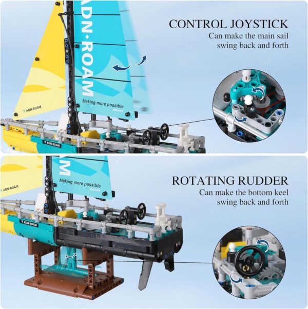 Iconic Sailboat Building Block Kit，Collectible Sailboat Boats Display Model Set，Compatible with Lego, Display Stand Art Kit 675 Pieces - Image 3