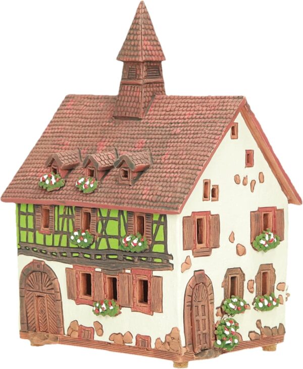 Ceramic Art Tealight Candle Holder Room Decoration Handcrafted Collectible Miniature Light House Albert Schweitzer House in Kaysersberg, Alsace, France B288AR - Image 6