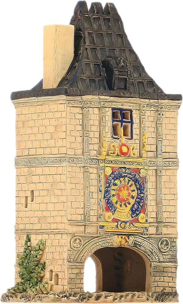 Ceramic Art Tealight Candle Holder Room Decoration Handcrafted Collectible Miniature Aroma Light House Gros Horloge House in Rouen, France B335AR - Image 6