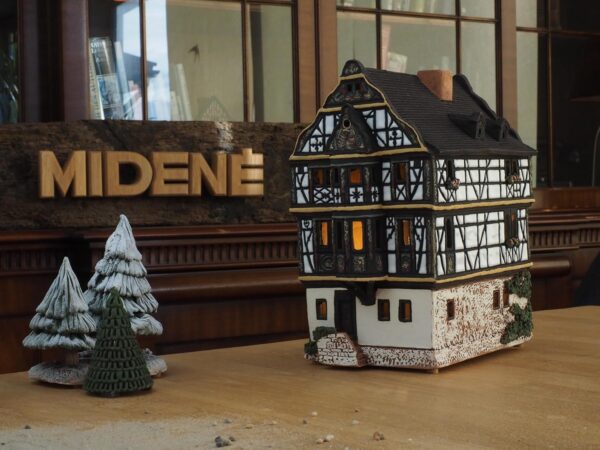 Handmade Ceramic Art Tealight Candle Holder Room Decoration Handcrafted Collectible Miniature Aroma Light House Killinger House in Idstein, Germany D255AR - Image 3