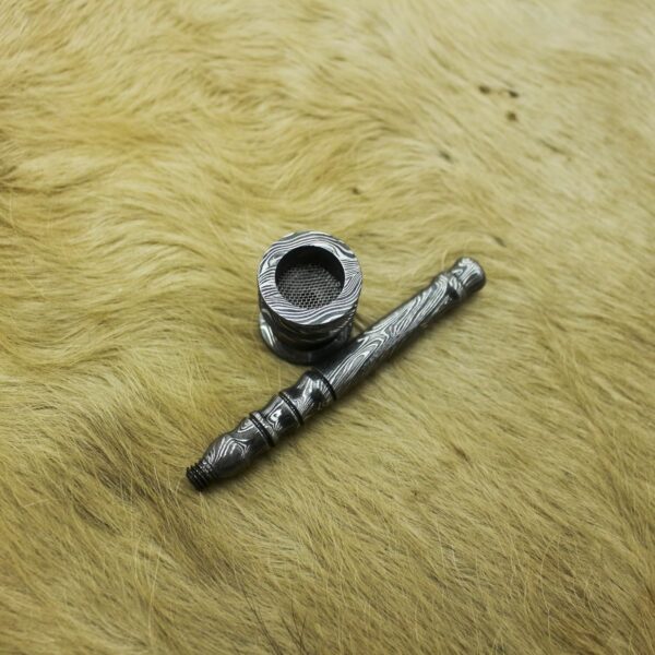 Nesmo - 040 Handmade Damascus Steel Pipe Functional Artisan - Piece Of Art - Collectible - Gift For Him - Image 7