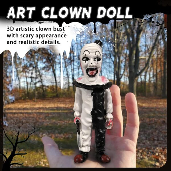 Art The Clown Figure, Terrifier Action Figures, Killer Clown Sculpture Horror Movie Decor, Terrifier Merch, Halloween Decoration for Indoor Outdoor Home Garden Office - Image 3