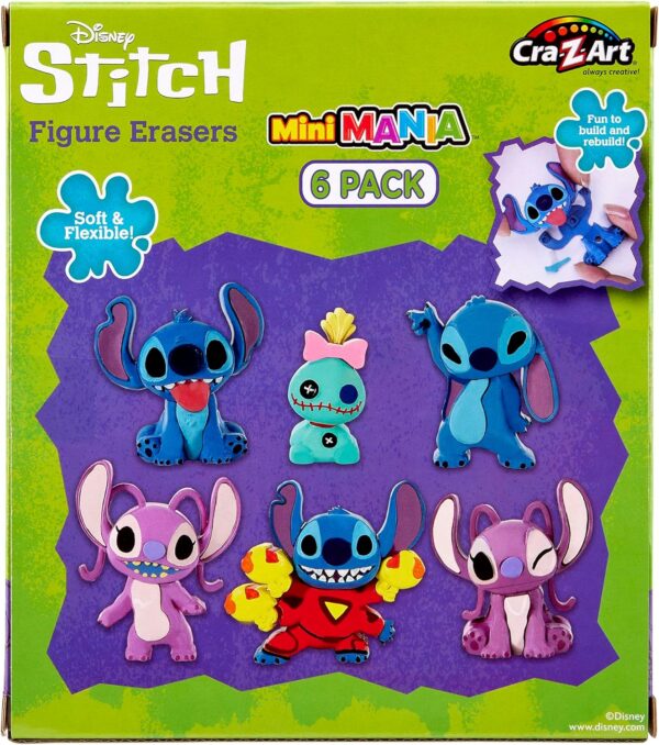 Stitch Surprise 6 Pack Mini Figure Erasers - Get 6 Real, Flexible Erasers to Assemble, Use and Collect, Great for Back to School, Blind Bag Inspired Kids Toy - Image 6